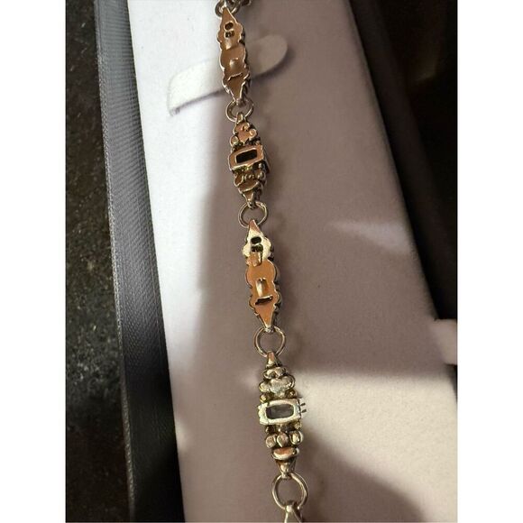 Caviar White Topaz, Sterling Silver, and 18K Gold Link Bracelet - Picture 7 of 15